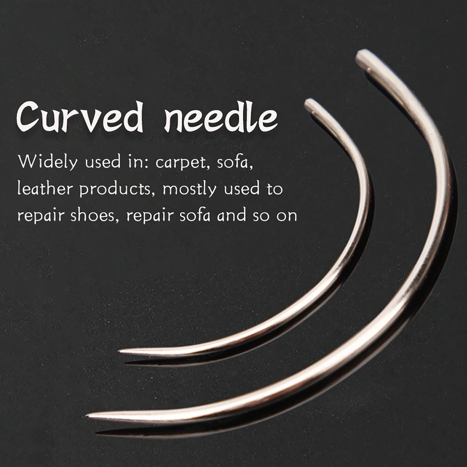 Leather Sewing Needles Sewing Needles 50/100 Pcs Steel Curved Needle Big Eye Leather Curved Sewing Needle Weaving for Carpet Leather Canvas Repairing