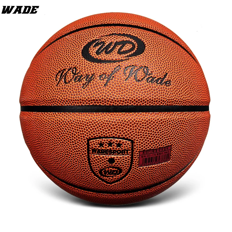 WADE Original Leather size 7# Indoor/Outdoor Basketball For Adult School kids ball Brown Classics Design Legal Bola