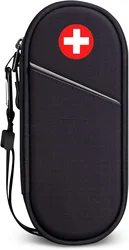 Enhanced Travel Medication Organizer Bag - Insulated Emergency Supplies & Survival Kit (Black)