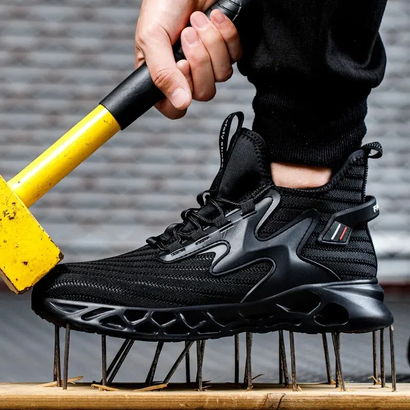 Men Safety Shoes Puncture-Proof Work Sneakers Steel Toe Safety Boots
