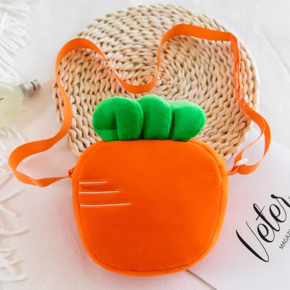 Simulation Carrot Carrot Plush Bag Cartoon Lovely Strawberry Doll Bag Strawberry Cute Fruit Plush Shoulder Bags Girl