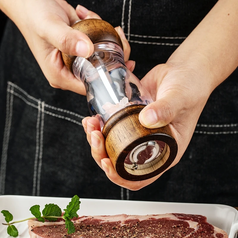 Wood Salt Pepper Mill Grinder Condiment Salt And Pepper Grinder Set