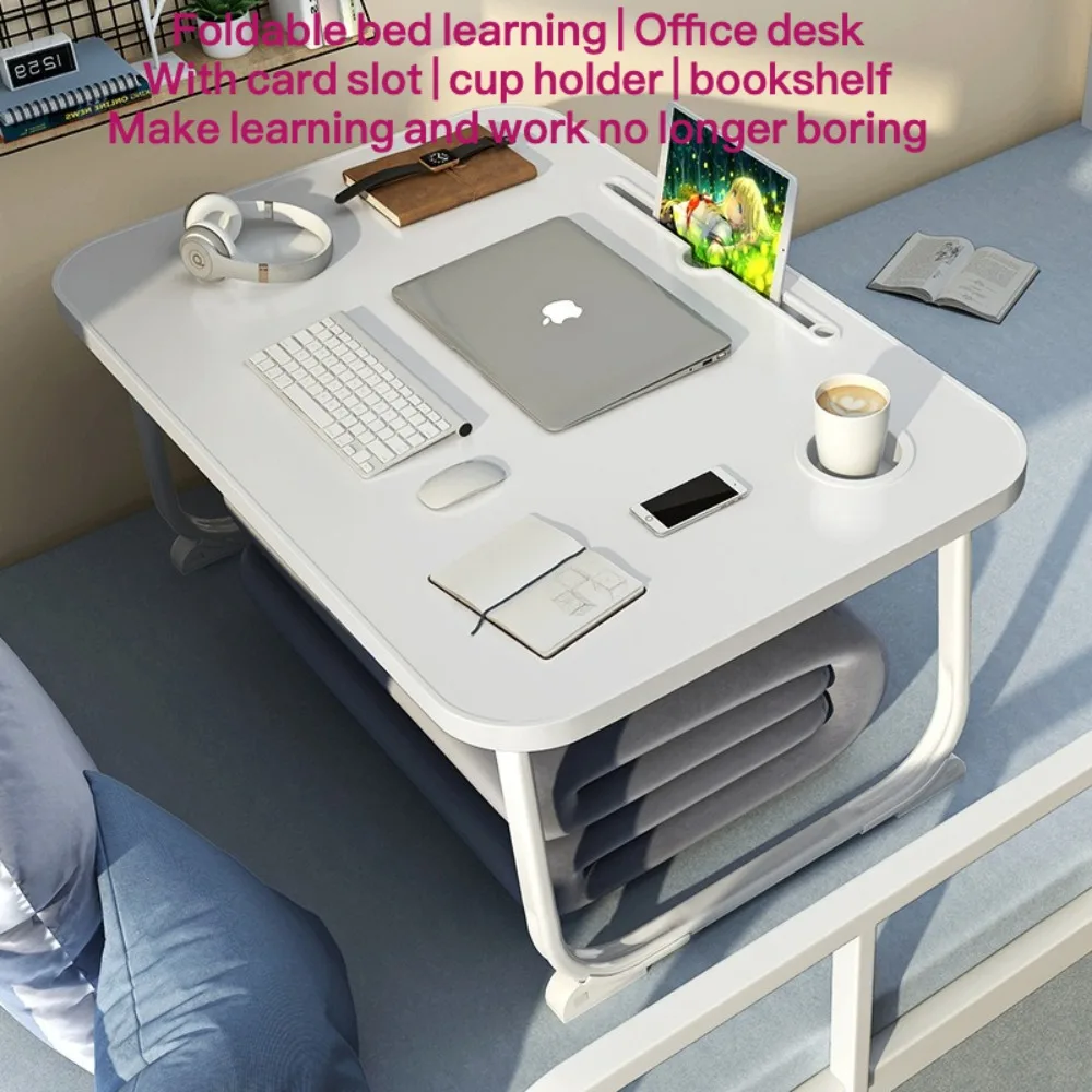 Foldable Small Table on The Bed Portable Student Desk Computer Table Study Desk Laptop Standing Desks Bed Tables with Drawers