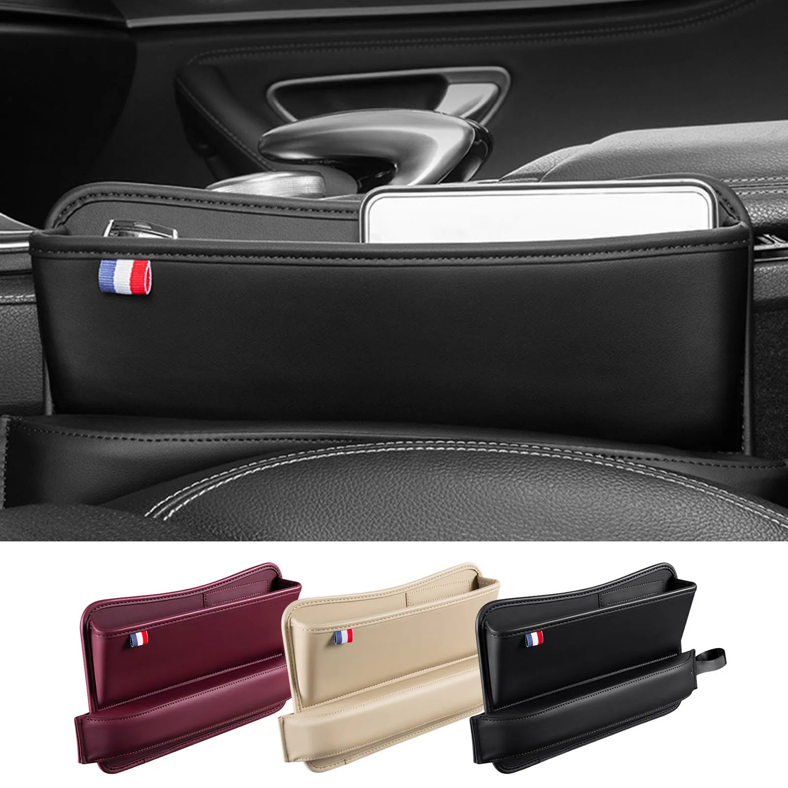 Organizador De Cuero Para Asientos De Coche Caja De Almacenamiento Con organizador-de-cuero-para-asientos-de-coche-caja-de-almacenamiento-con
