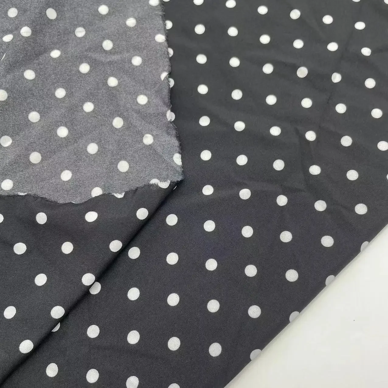 100D Four-Sided Elastic Printed Fabric 0.8cm Dot Pattern Women's Spring Summer Dress Shirt Children's Clothing