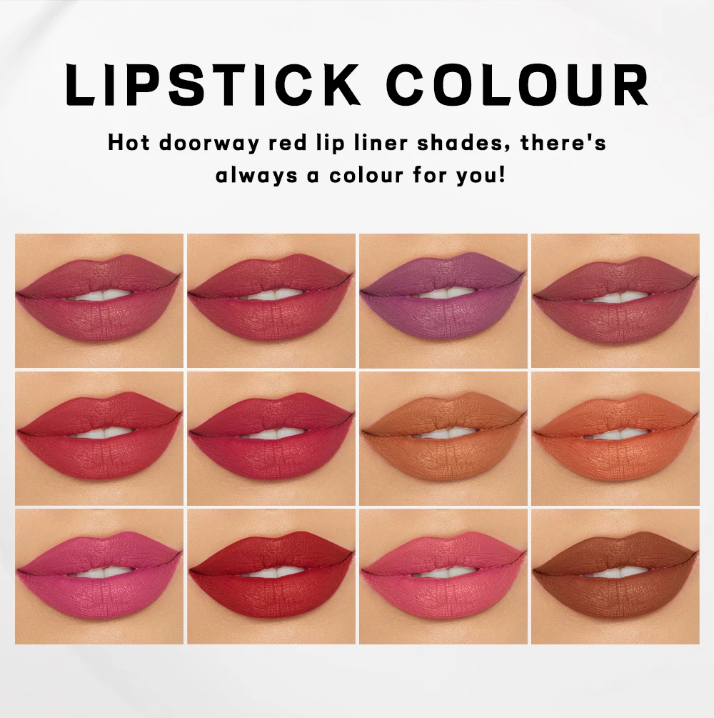 Lipstick Set Lip Liner Pencil Matte Lipstick Pens Professional Makeup Kits For Women 12 pcs