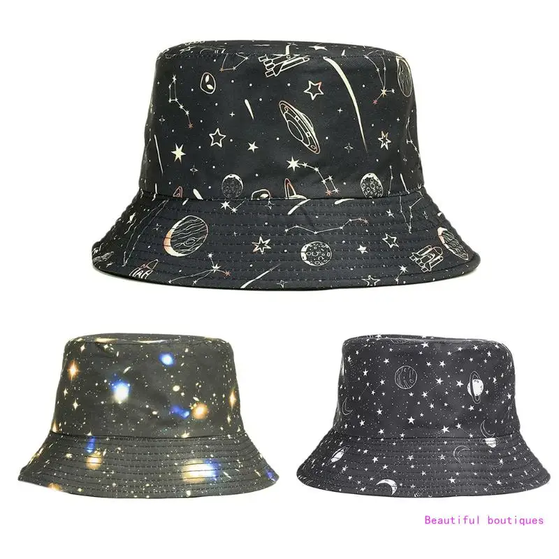 

Starry Universe Fisherman Hat Bucket Hat Wild Birthday Gift for Men Women Unisex DropShip