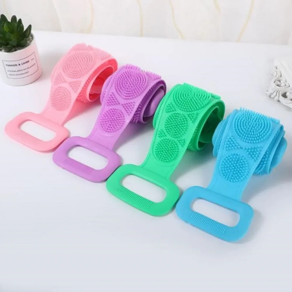 Silicone Body Scrubber Back Massage Exfoliating Sponge Bathroom Bath Brush Scrub Shower Brush Body Wash Scrub Removal Bath Spong 4