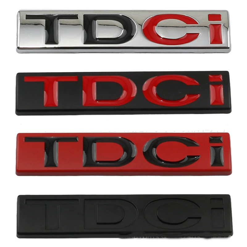 3D Metal Chrome Black Logo Tdci Emblem Car Fender Trunk Badge Per Ford Fiesta Kuga Mondeo Mk3 Focus Mk2 Tdci Sticker Accessori