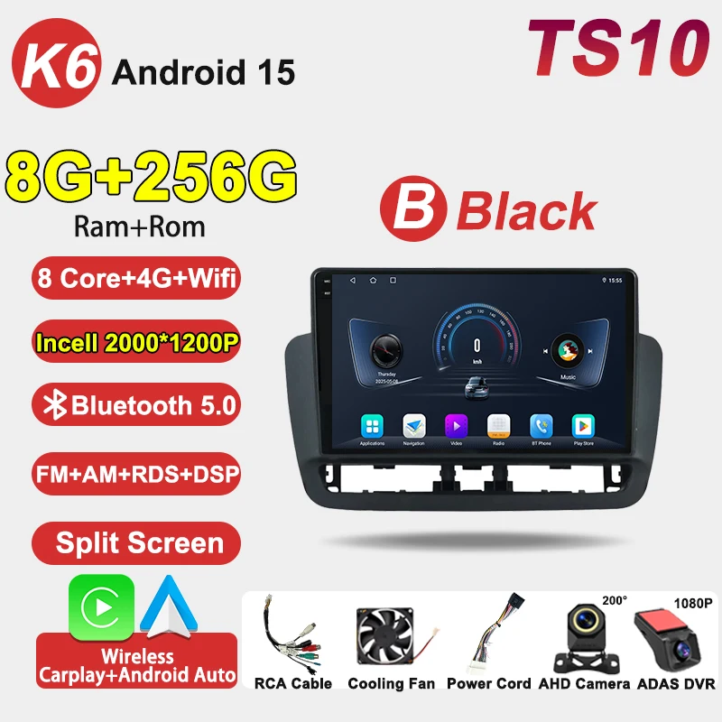 Autoradio Android Pour Seat Ibiza 6j 2008-2015, Stéréo, Carplay, Lecteur De Limitation, Navigation GPS, HDR, QLED, 5G, Wifi, TB, No 2din