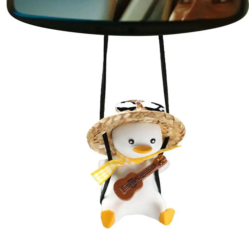 

Swinging Duck Car Rearview Mirror Pendant Plaster Automotive Hanging Decoration Durable Interior Ornament For Cars Accessories