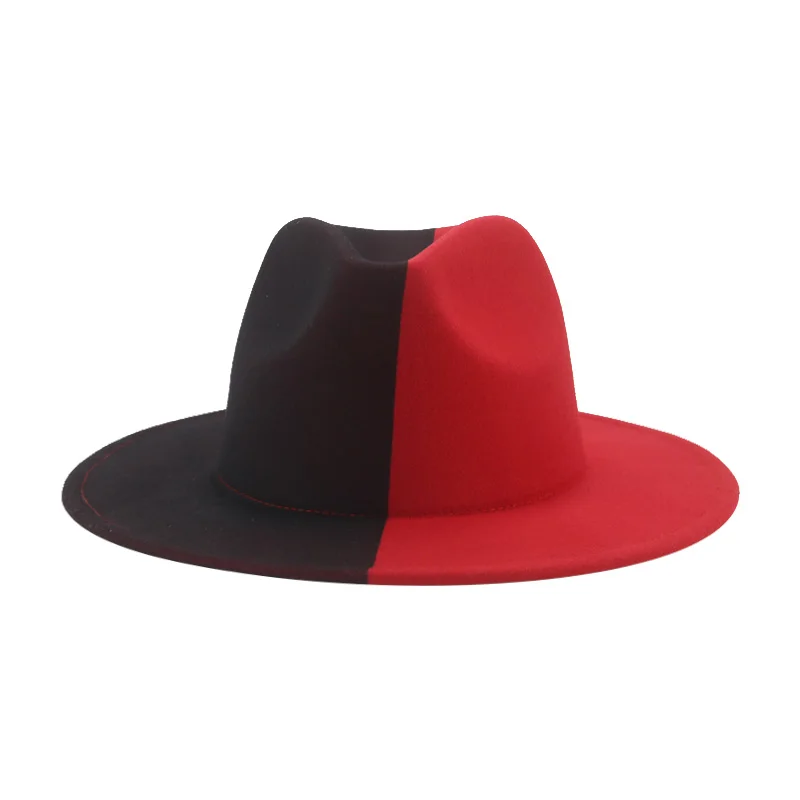 Hat Fedoras Hats Winter Women Patchwork 