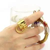 COUYA 2018 Stainless Steel Circle Inlay Punk Rock Cool Girl Friendship Rings Christmas Gift To Sister Prevent Allergy 6