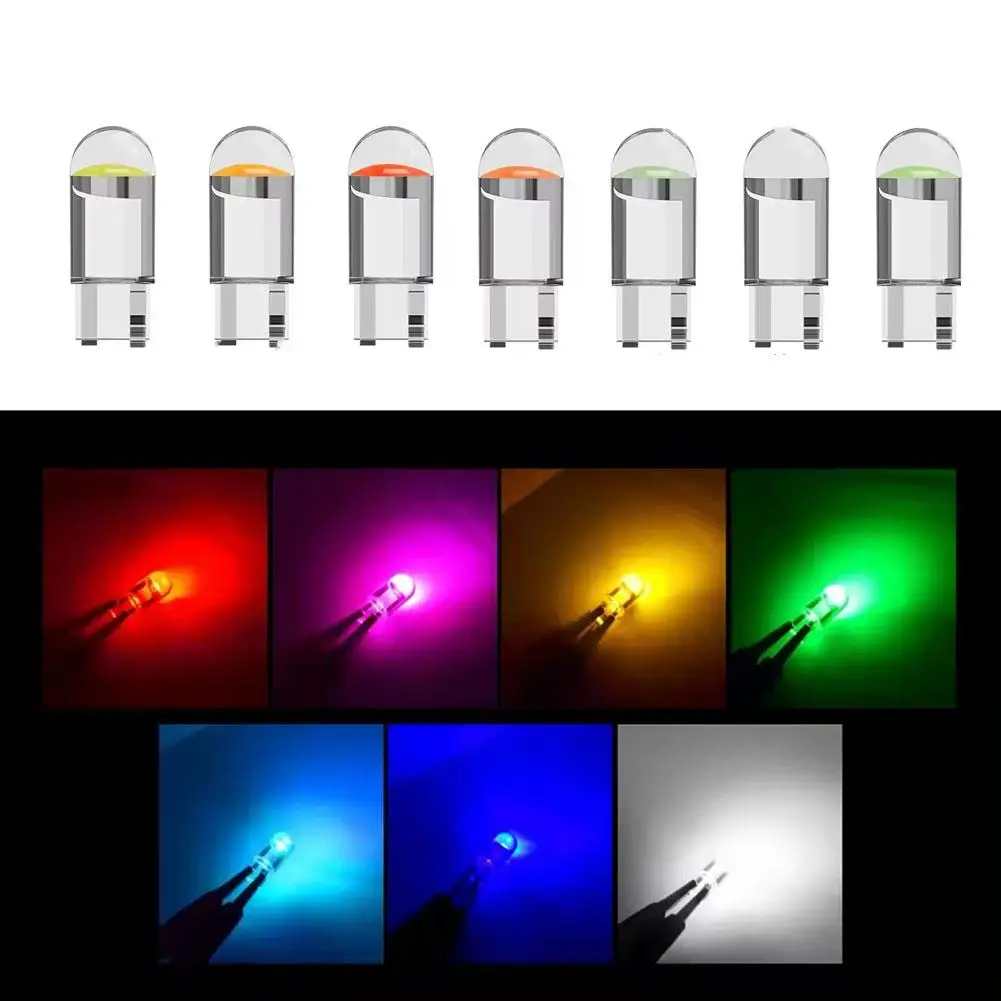 

10PCS Car LED COB Bulb Signal Light T10 W5W 12V 7500K Interior Auto Bulbs Side Wedge Plate Lamps Reading License Dome White V8D2