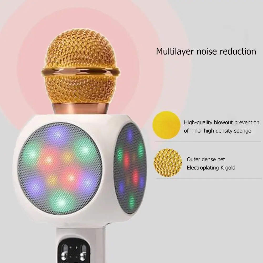 WS1816 Bluetooth-compatible Noise Reduction Capacitive Microphone Mic with Flash Light