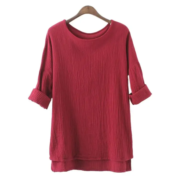 

2024 г., Весенняя женская хлопковая льняная блузка, свободные топы, женская блузка