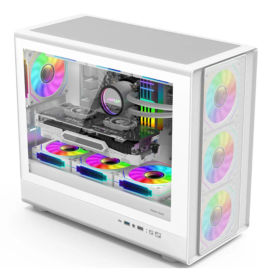 Power Train N1 MATX ITX Case Glass Side Transparent Host Shell Desktop Computer 360 Water-Cooled Mesh ventilation PC Casings