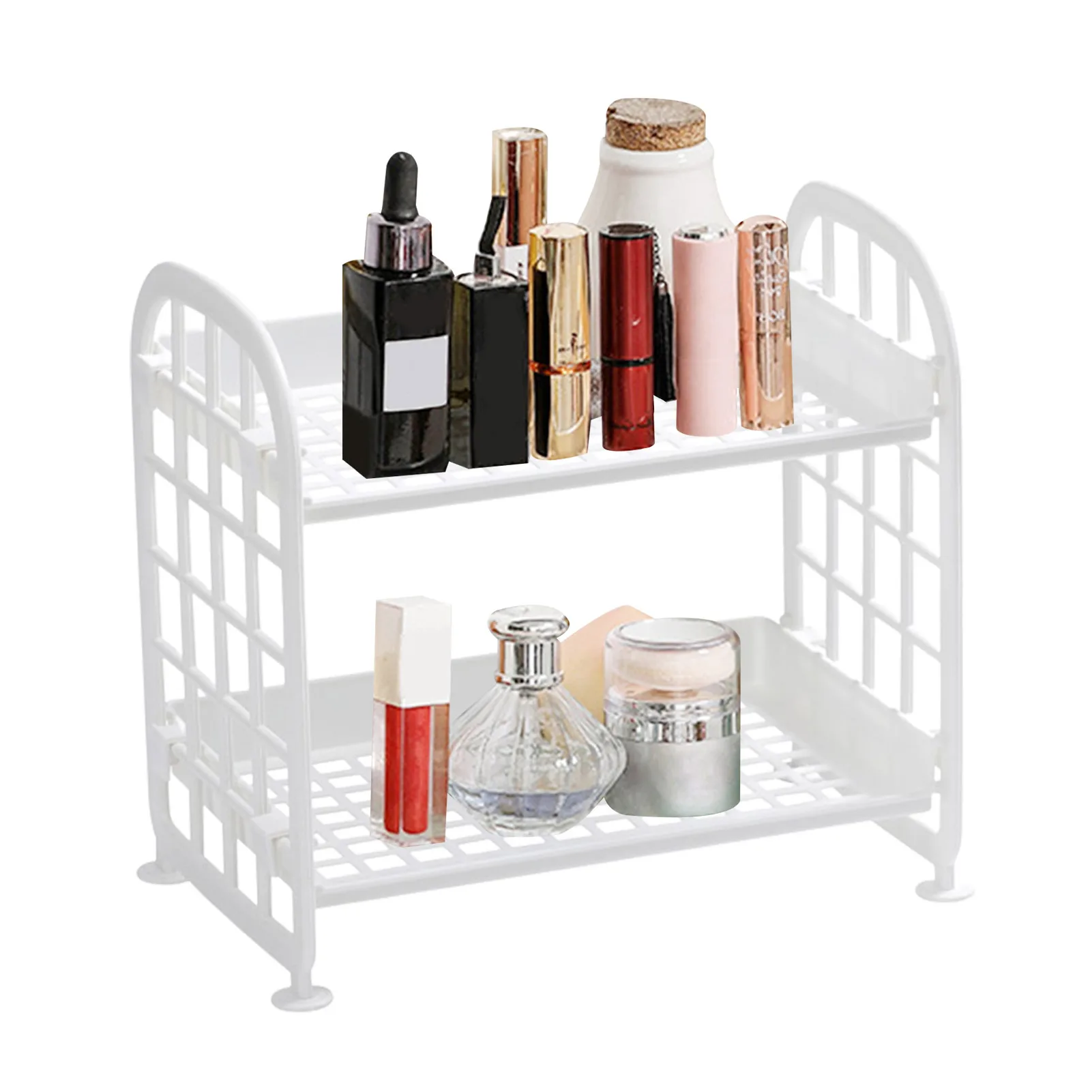 Hemoton Desktop Storage Rack Organizer Double-Layer Cosmetic Stationery  Storage Holder Table Sundries Display Shelf for Kitchen Bathroom Office  Dorm