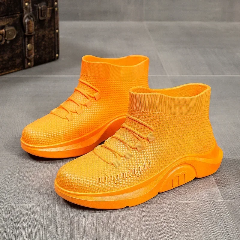 Men's Outdoor Anti Slip Walking  Fishing Rain Boots Black Work Shoes Durable Waterproof Rubber Fishing Women boots