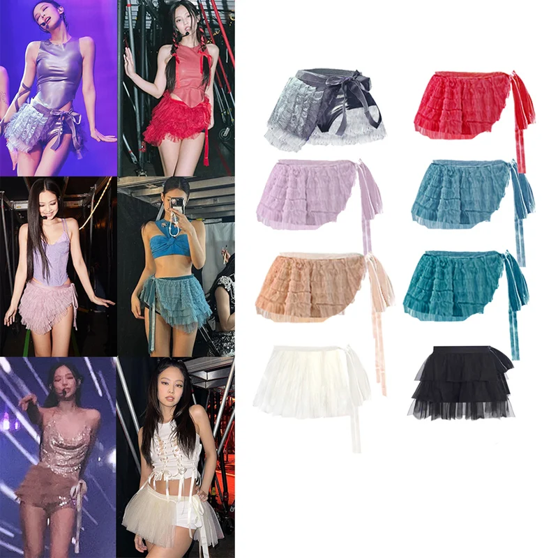 

Женская юбка для джазовых танцев в Корейском стиле, танцевальные костюмы для выступлений в стиле K-POP, для ночного клуба, Женская юбка для певицы, модель DWY8587