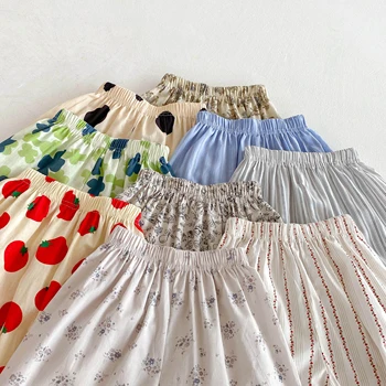 Summer Pants For Boys Girls Loose Casual Pants Full Print Trousers Child Casual Fashion Bloomers Outer Wear All-match Pants 1