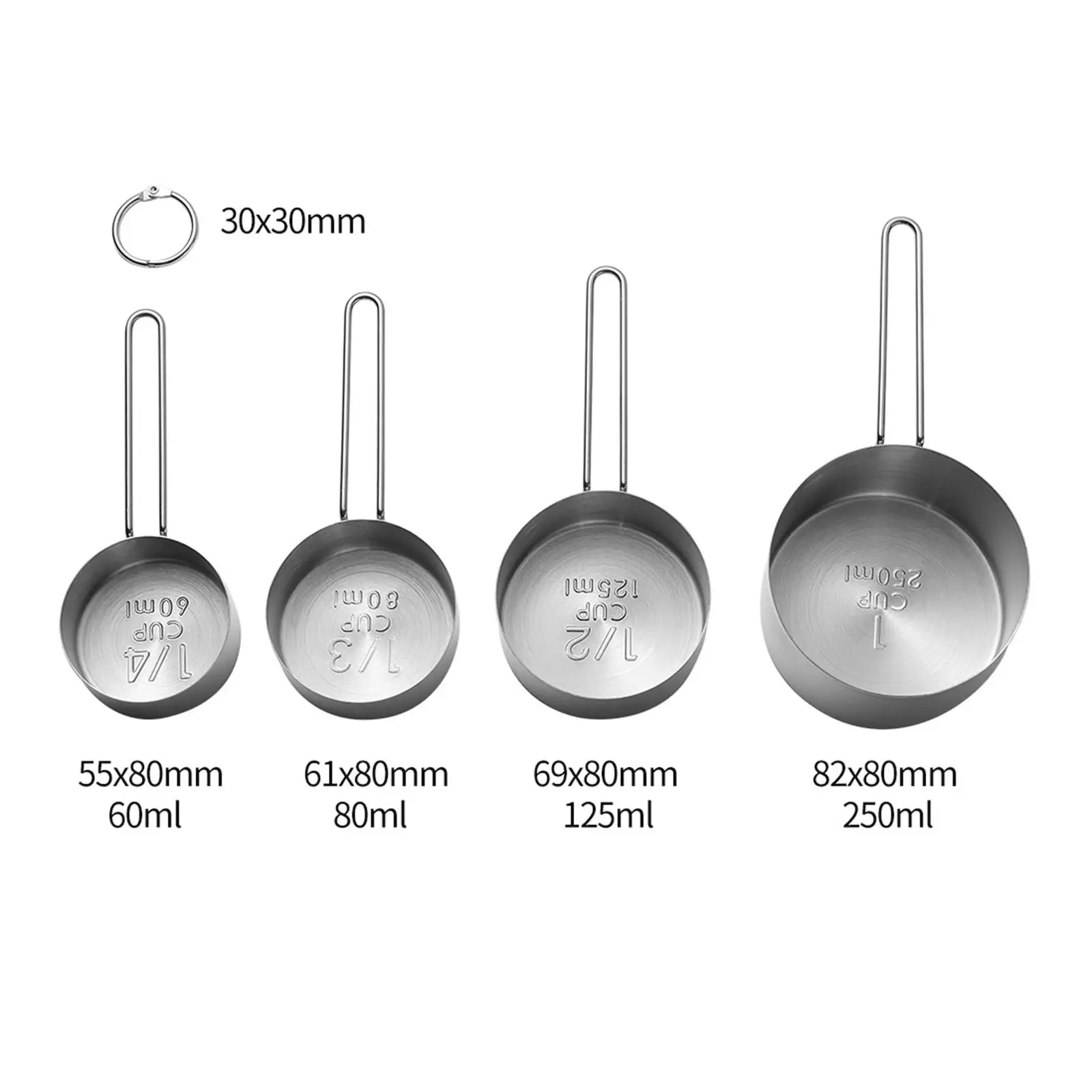 4Pcs Coffee Scoop Long Handle Kitchen Gadgets 1 1/2 1/3 1/4 Tablespoon for Cooking Kitchen Tools Ingredients Dry Liquid Food