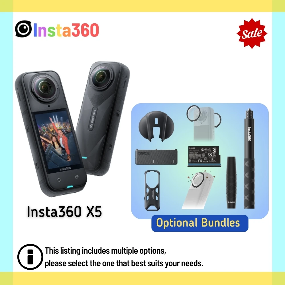 Insta360 X5 360 Camera 8K 30fps Replaceable Lenses Triple AI Chip Superior Low Light Original Insta 360 X 5 Action Cam
