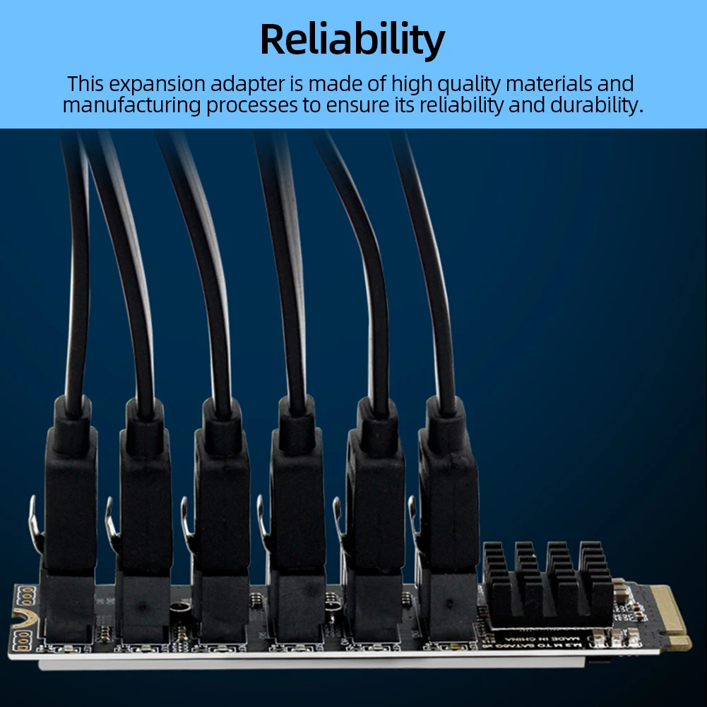 M2 M-EKY PCIE3.0 에서 SATA6G 도킹 확장 카드, 6 포트 확장 카드, 하드 디스크 지지대 SATA용 변속기 속도 16000 MB/s