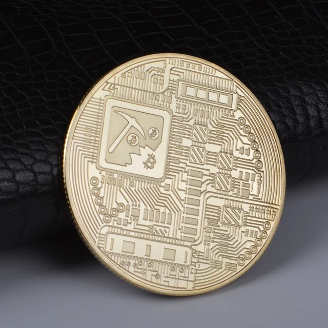 10Pcs Gold Plated Bitcoin Coin Collectible Art Collection Gift Physical Commemorative Casascius Bit BTC Metal Antique Imitation 3