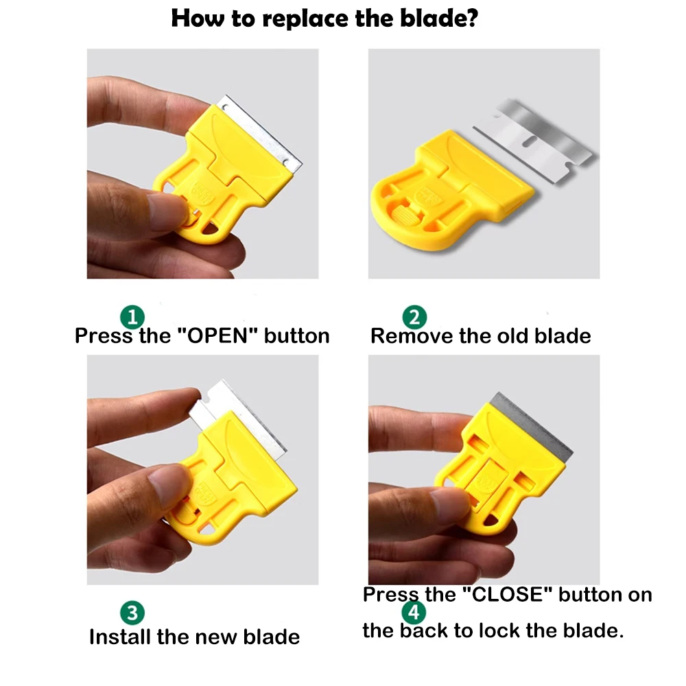 소형 면도날 스크레이퍼 자동차 접착제 데칼 스티커 라벨 제거 도구, 유리창 세라믹 스토브 청소 삽 뒤집개, 22 개/세트