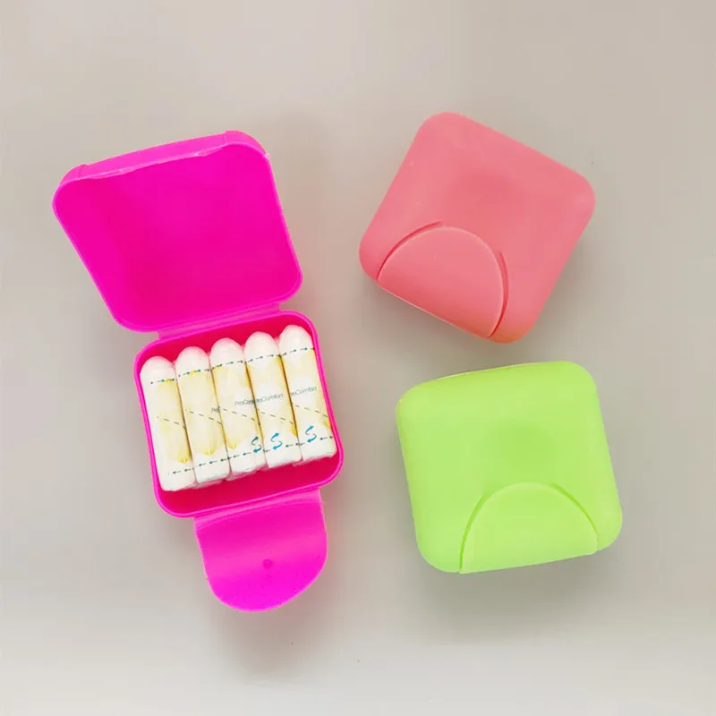 Tampons Box Case Plastic Containers Outing Woman Tampon Holder Cases  Carrying