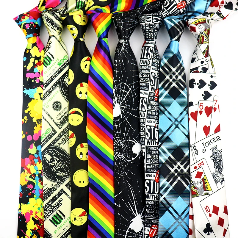 Mens 5cm Polyester Tie Skinny Musical Neckties Piano Notes Guitar Printed Colorful Cravat Wedding Party Ties Suit Gift