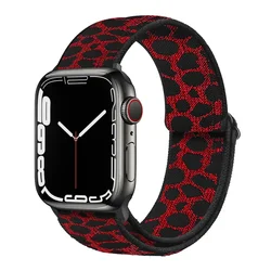 Breathable Nylon Loop Strap - S11 - 10 46mm 44 45 49 (Leopard red)