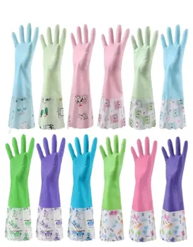 Verlängerte verdickte Fleece Haushalts handschuhe Küche Geschirrs pül kleidung Waschen wasserdichten Frostschutz mittel verschleiß festen Kunststoff-Verl ngerte verdickte Fleece Haushalts handschuhe K che Geschirrs p l kleidung Waschen wasserdichten Frostschutz mittel