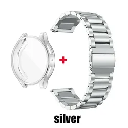 Premium 2 - in - 1 Stainless Steel Strap with Case Screen Protection - Garmin Vivoactive 6 (1 Silver)