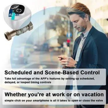 A23F-Wifi Intelligent Ball Valve Automatic Water Shut-Off Valve Support APP Control/3 Timing Modes/Water Leakage Alarm EU 1