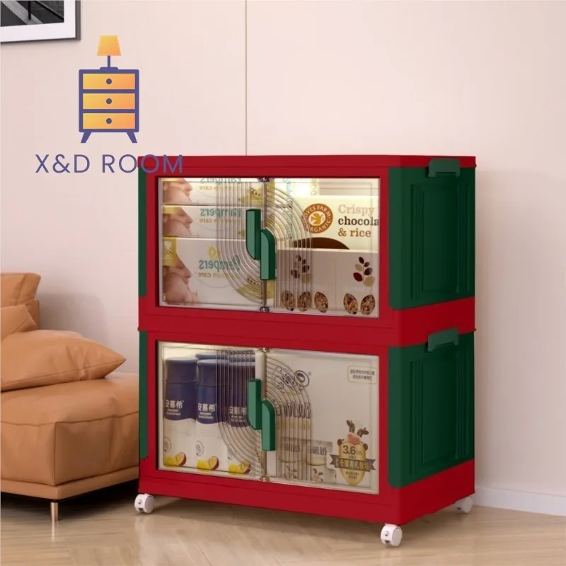 Foldable Multifunctional Color Blocking Cabinet For Home Use Living Room foldable cabinet