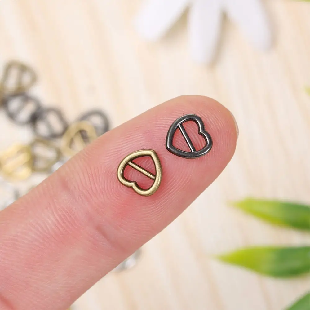 Heart Shaped Tri-glide Buckle 4mm Belt Buttons 4 Colors Doll Bags Accessories Mini Ultra-small Diy Dolls Buckles Girls Toys