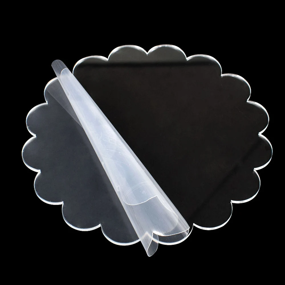 Flower Shape Acrylic Cake Discs 2Pcs DIY Art Blank Board Cake Tool Buttercream Smoothing Decorating Tool Baking Pan Tray cake making tools cake baking tools cake decorating tools