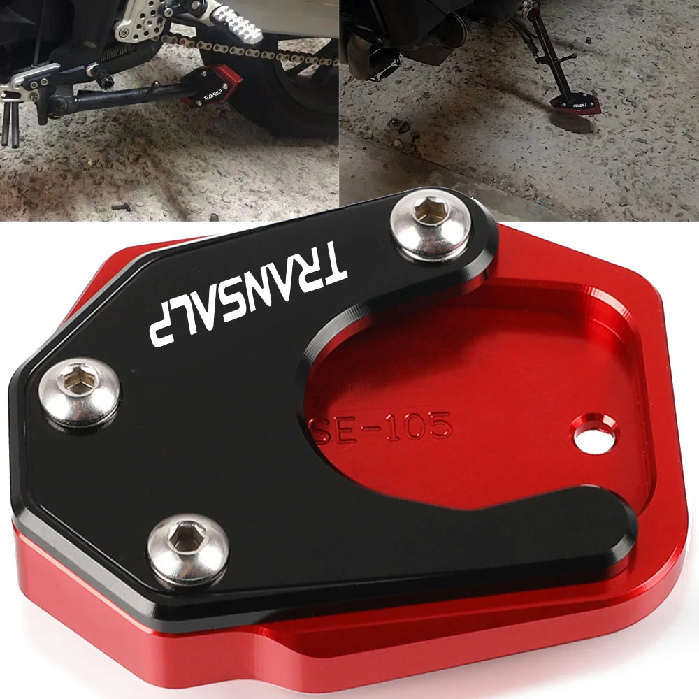 CNC Side Stand Foot Kickstand Enlarge Extension Support Plate Pad For Honda XLV 600 650 700 TRANSALP XL600V XL650V XL700V