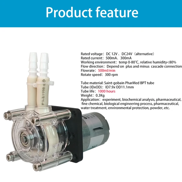 Pompa Peristaltica G928 500 Ml/min - Per Laboratorio O Acquario, 24V, Flusso Elevato - Foto 3