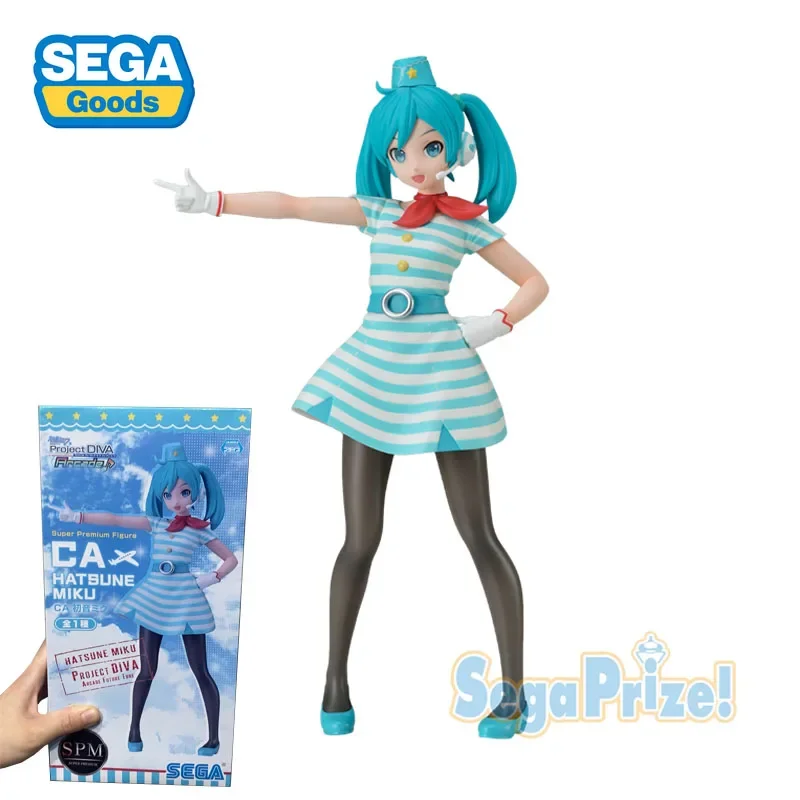 

Оригинальная SEGA SPM CA Hatsune Miku, аниме фигурка стюардесса Miku, 18 см, коллекционная игрушка, подарок для девочки