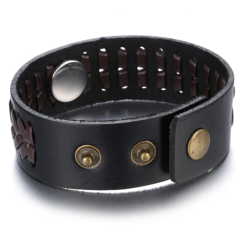 Leather Snap Button Bracelet Handmade Brown Black PU Leather Snap Bracelet for Women Men Fit DIY 18mm Buttons Jewelry bracelet jewelry,metal snap buttons