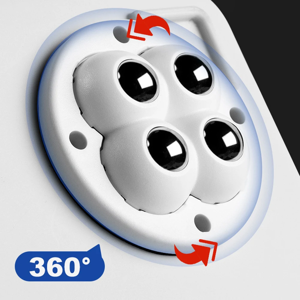 Stainless Steel 360° Roller Self-Adhesive Furniture Casters - Strong Load-Bearing Universal Wheels (4-40 pcs)