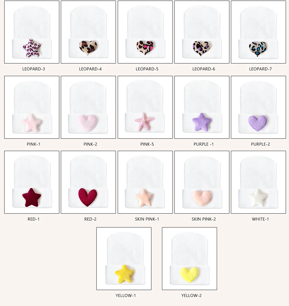 Neugeborene Mädchen Samt Stern Mützen Hut Kinder Jungen Herz Leoparden muster weiche Mode Hüte Zeug Baby Accessoires – Detail 4