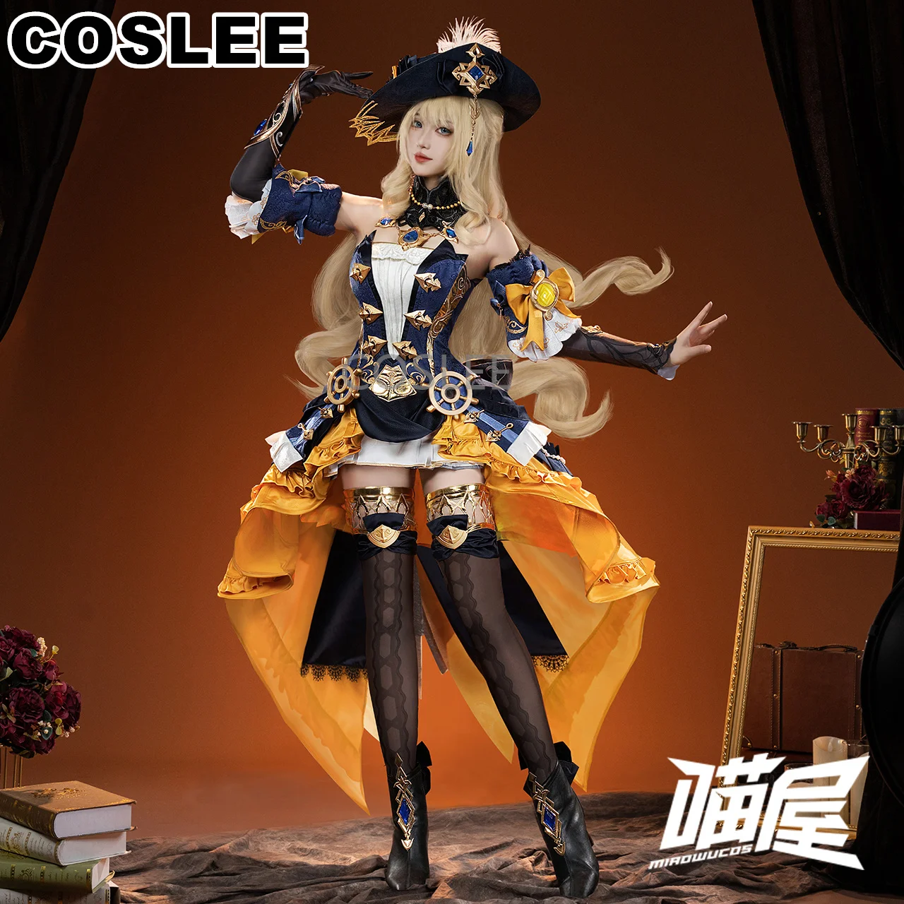 

COSLEE Navia Cosplay Costume Genshin Impact Cosplay Game Suit Gorgeous Dress Uniform Halloween Carnival Party Outfit Women New
