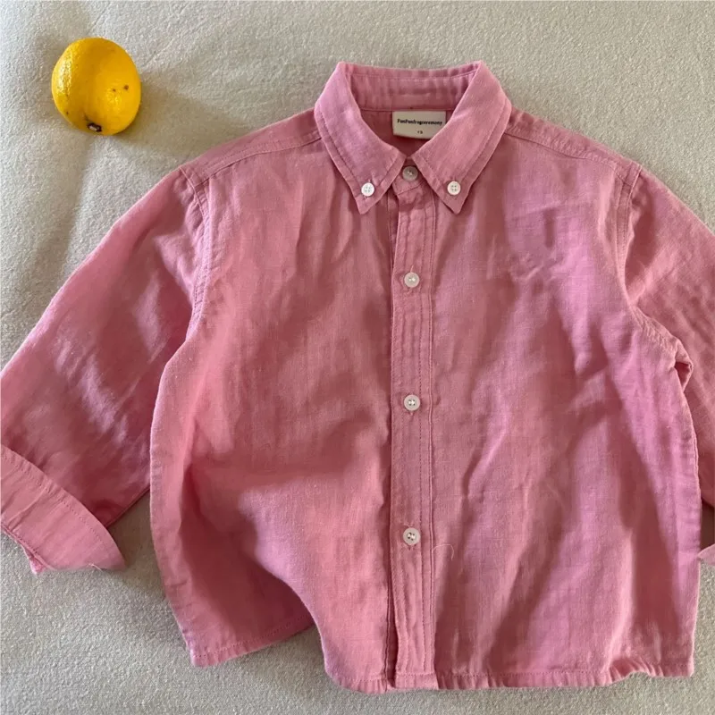 패션 소녀 소년 면화 솔리드 셔츠 어린이 봄 여름 가을 Outwear 태양 보호 복장 옷 1-10Y