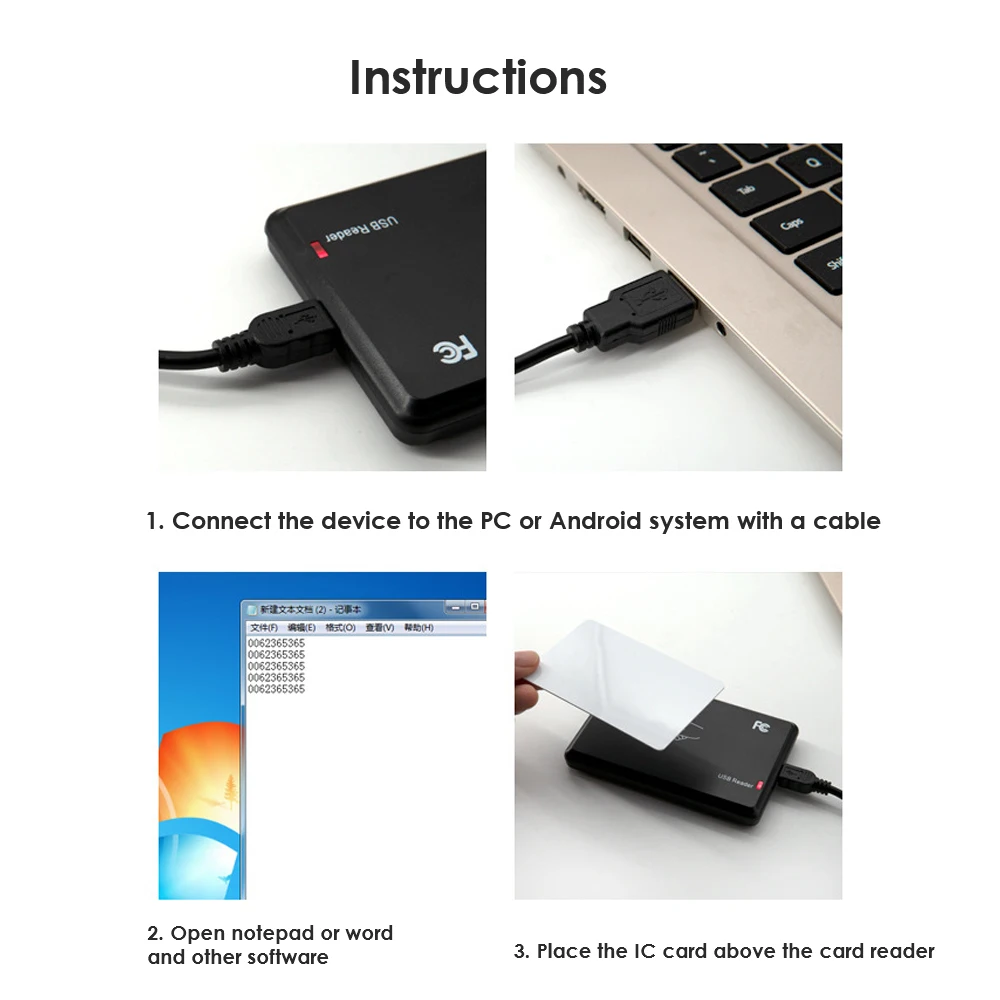 Smart RFID Card Reader 125KHz 13.56MHz ID IC Dual Frequency Access Control Encry