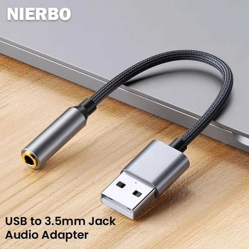 Headphone Splitter USB To Audio Adapter (Braided Cable