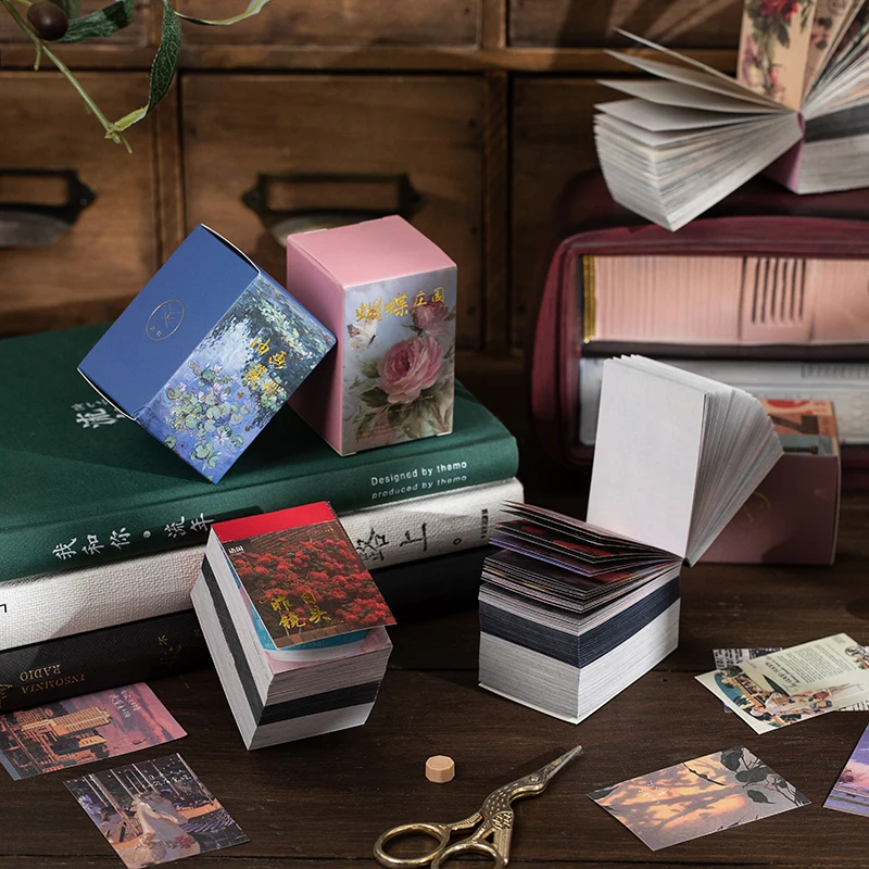 

Vintage Style Memo Pad, 450 Sheets Decorative Grid Paper for Journaling and Note Taking, An Ge Li De Ji Yi Collection